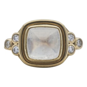 Temple St. Clair 18k Yellow Gold Moonstone and Diamond Ring