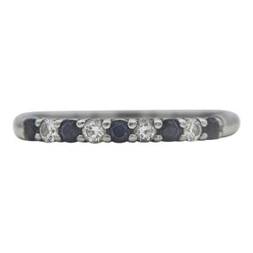 Tiffany & Co. Forever Platinum Alternating Sapphire and Diamond Band Ring