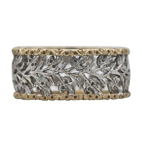 Buccelatti 18k Yellow and White Gold Openwork Band Ring