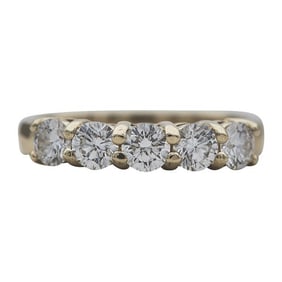 Giraux 14k Yellow Gold 5 Diamond 0.90 ctw Band Ring