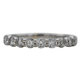 14k White Gold 9 Stone Diamond approx. 0.90 ctw Band Ring