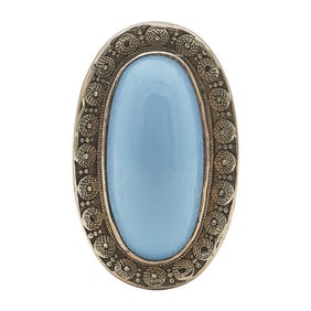 Vintage Tiffany & Co. 18k Yellow Gold Turquoise Pendant