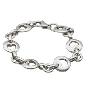 Tiffany & Co. Sterling Silver Heart Stencil Link Bracelet