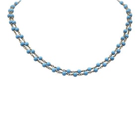 Tiffany & Co. 18k Yellow Gold Turquoise Bead Chain Necklace