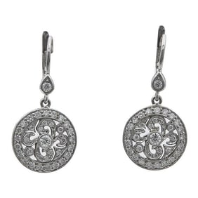Penny Preville 18k White Gold Diamond Openwork Floral Drop Earrings