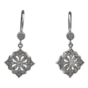 Penny Preville 18k White Gold Diamond Drop Earrings