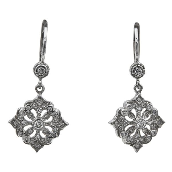 Penny Preville 18k White Gold Diamond Drop Earrings (1 of 3)