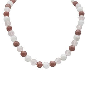 Tiffany & Co. Paloma Picasso Beaded Rose Quartz, Moonstone and Rhodochrosite Necklace