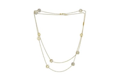 Gurhan 24k Yellow Gold Station Chain Necklace
