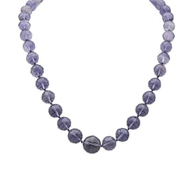 Amethyst Faceted Beaded Necklace with 14k Yellow Gold Clasp