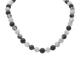 Tiffany & Co. Paloma Picasso Beaded Quartz, Onyx and Moonstone Necklace with Sterling Silver