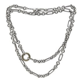 David Yurman Sterling Silver and 18k Yellow Gold Chain Necklace