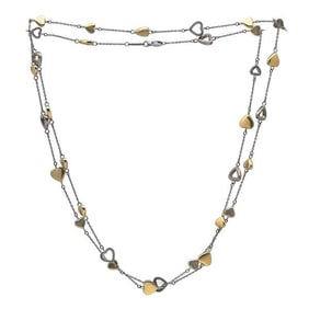Tiffany & Co. 18k White and Yellow Gold Heart Station Chain Necklace