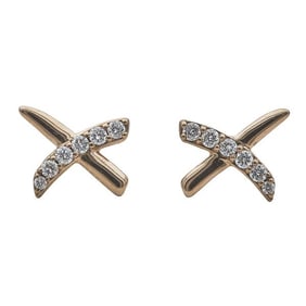 Tiffany & Co. Paloma Picasso 18k Rose Gold Diamond X Earrings