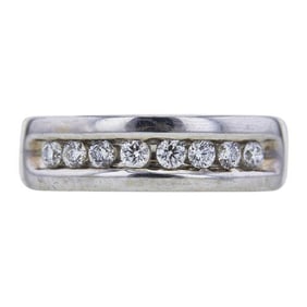 14k White Gold 8 Stone Diamond approx. 0.56 ctw Band Ring