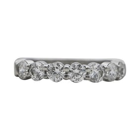 Platinum 7 Stone Diamond approx. 1.00 ctw Band Ring