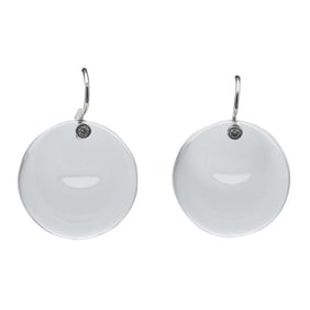 Tiffany & Co. Elsa Peretti Platinum Diamond and Rock Crystal Drop Earrings