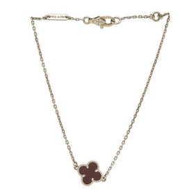 Van Cleef & Arpels Sweet Alhambra 18k Rose Gold Carnelian Bracelet