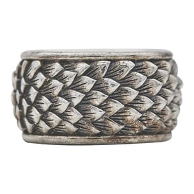 JAI Sterling Silver Feather Band Ring