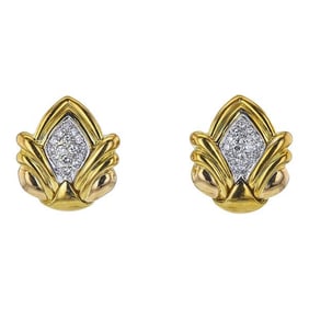 Piero Milano 18k Tri Color Gold Diamond Earrings