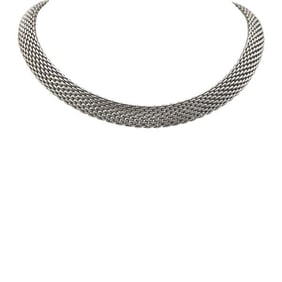 Tiffany & Co. Somerset Mesh Sterling Silver Woven Flexible Necklace
