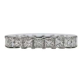 IF & Co Platinum Princess Cut Diamond 3.15 ctw Eternity Band Ring