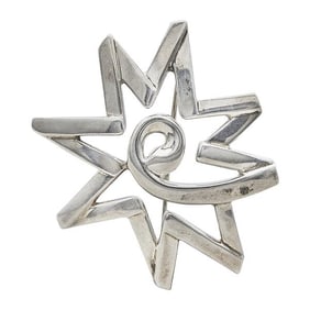 Tiffany & Co. Paloma Picasso Sterling Silver Celestial Star Brooch Pin