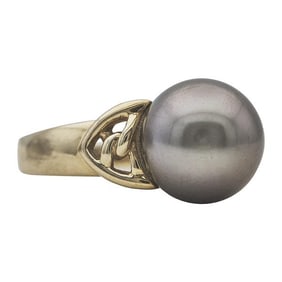 18k Yellow Gold 11.8mm Tahitian Pearl Ring
