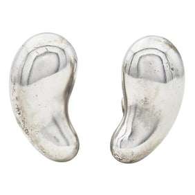 Tiffany & Co. Elsa Peretti Sterling Silver Bean Earrings