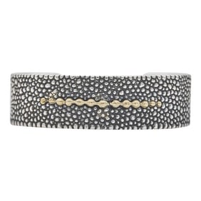 C&H Sterling Silver Organic Dotted Cuff Bracelet