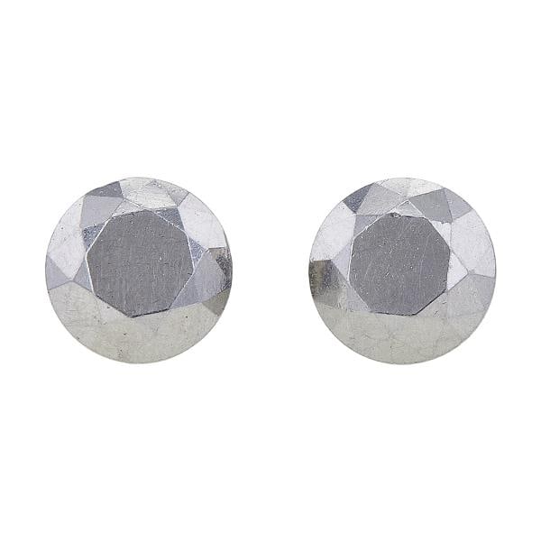 Tiffany & Co. Elsa Peretti Platinum Diamond-Cut Studs: Earrings measuring approx. 9mm diameter. Signed TIffany & Co., Peretti, PT950, Spain. With Platinum backs. 4.2 grams.