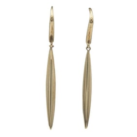 Tiffany & Co. 18k Yellow Gold Feather Drop Earrings