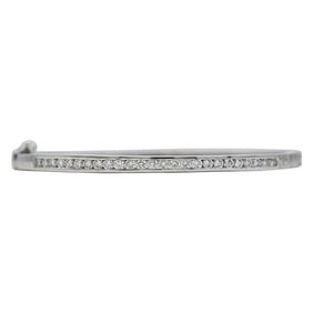 18k White Gold Diamond Hinged Bangle Bracelet