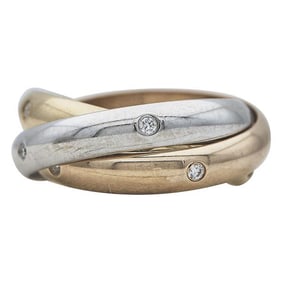 Cartier Trinity 18k Gold Diamond-Set Band Ring
