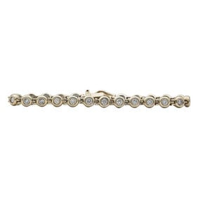 14k Yellow Gold Bezel-Set Diamond Tennis Bracelet