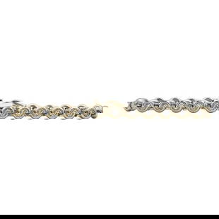 14k Yellow Gold Bezel-Set Diamond Tennis Bracelet: Diamonds weighing approx. 2.40 ctw. Bracelet length 7 1/2 inches. Stamped 14KP, maker's mark. 20.2 grams. Gemstones have not been graded for color and clarity, and tested for clarity and color enh