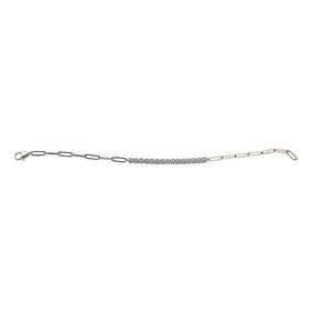 14k Yellow and White Gold Diamond 0.82 ctw Paperclip Chain Mini Tennis Bracelet