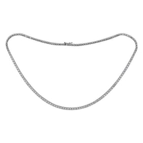 14k White Gold Diamond 12.06 ctw Tennis Necklace