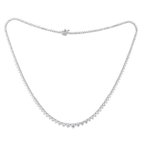 14k White Gold Diamond 8.54 ctw Rivière Necklace
