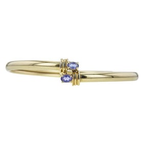 14k Yellow Gold Tanzanite Flexible Bangle Bracelet