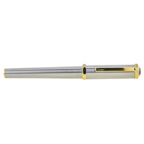 Cartier Base Metal Rolling Ball Pen with Blue Stone