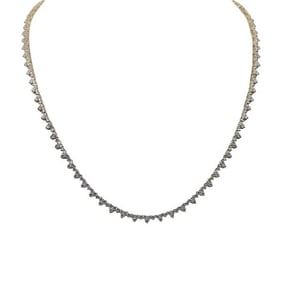 18k Yellow Gold Diamond Cluster Necklace approx. 3.20 ctw