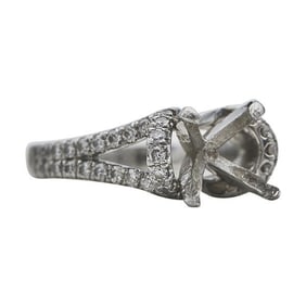 Platinum Diamond Split Shank Engagement Ring Setting