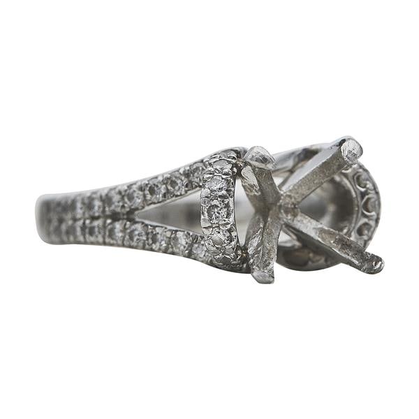 Platinum Diamond Split Shank Engagement Ring Setting (1 of 3)