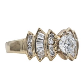 14k Yellow Gold Diamond Tiered Engagement Ring