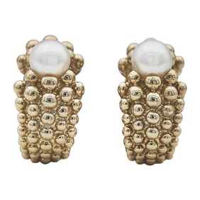 Atelier Serge Bouder 18k Yellow Gold 6.3mm Akoya Pearl Earrings