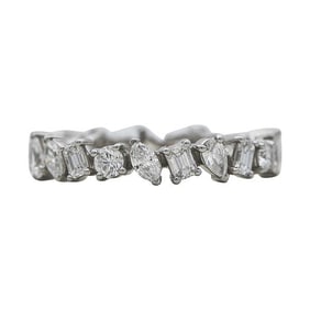Platinum Mixed-Cut Diamond Eternity Band Ring