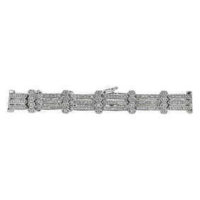 14k White Gold Diamond Link Bracelet