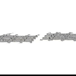 14k White Gold Diamond Link Bracelet: Diamonds weighing approx. 3.00 ctw. Bracelet length 6 1/2 inches. Stamped 14K, 585, 10. 17.1 grams. Gemstones have not been graded for color and clarity, and tested for clarity and color enhancement,
