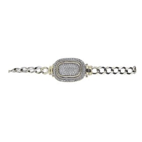 14k Yellow and White Gold Diamond Chain Bracelet